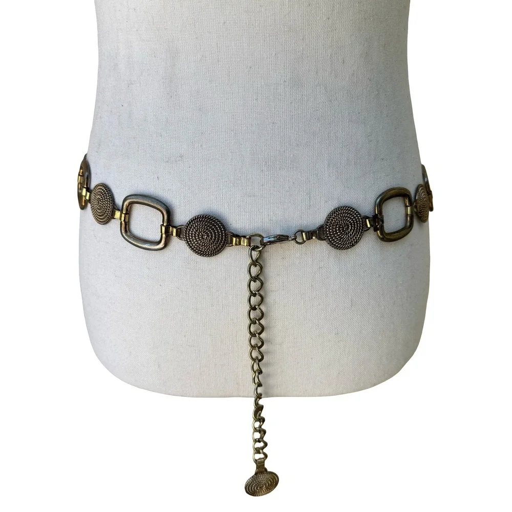 Vintage Y2K 90s Boho Steampunk Renaissance Whimsigoth Chain Link Statement Belt